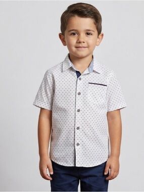 CRAFT + FLOW White Short-Sleeve Button-Up Button Down Shirt SZ 10-12 BIG BOY